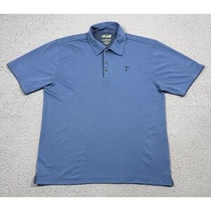 Cariloha Polo Shirt Mens Large Blue Crazy Soft Bamboo Lightweight Knit Top